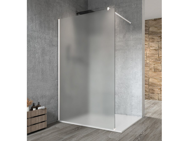 VARIO WHITE jednodílná sprchová zástěna k instalaci ke stěně, matné sklo, 1200 mm
