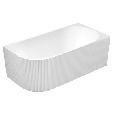 TIBERA R rohová voľne stojaca vaňa, 150x75cm, vlnitý panel, biela