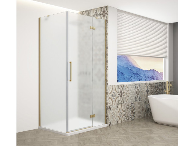 TRINITY GOLD MATT štvorcový sprchový kút 900x900mm, matné sklo, pravý