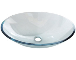 PURE sklenené umývadlo oválne 52x37,5 cm, číra