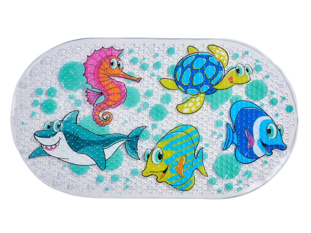 Kúpeľňová rohož SEA, 69 x 39 cm, protišmyková, PVC, viacfarebná