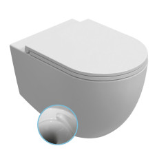 Závesná toaletná misa INFINITY, Vortex Rimless, 36,5 x 53 cm, biela