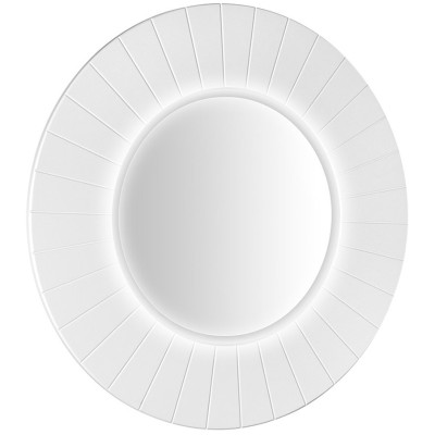 LUMIRO STRIP okrúhle zrkadlo s LED osvetlením v ráme ø 90 cm, biela matná