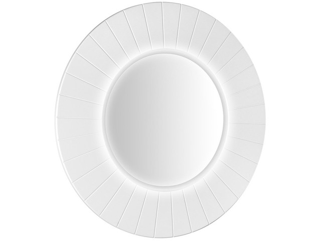 LUMIRO STRIP okrúhle zrkadlo s LED osvetlením v ráme ø 90 cm, biela matná