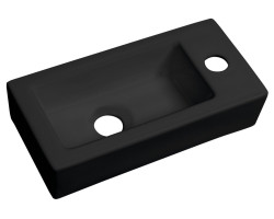 ZOE keramické umývadlo 37x18 cm, otvor pre batériu vpravo, čierna mat