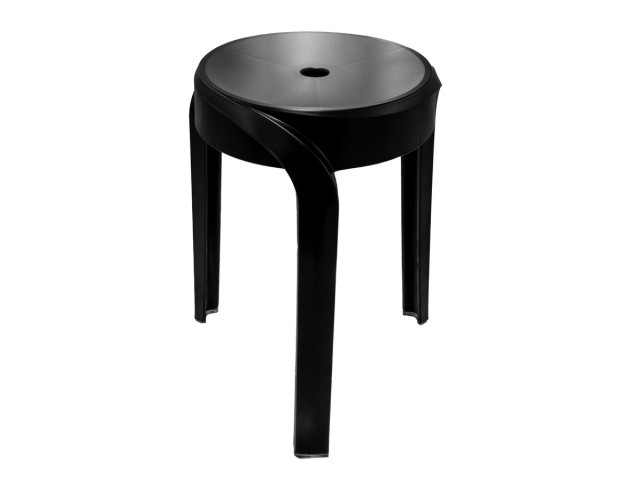 STAN kúpeľňová stolička, priemer 30 cm, čierna