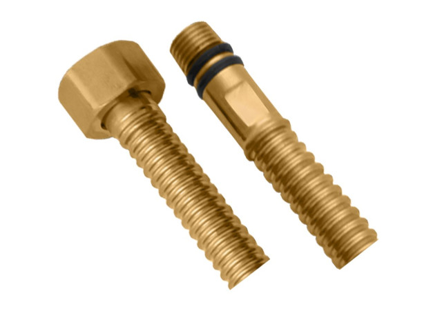 Spojovacia rúrka z nehrdzavejúcej ocele, vlnovec, M10x3/8", 40 cm, matná zlatá farba