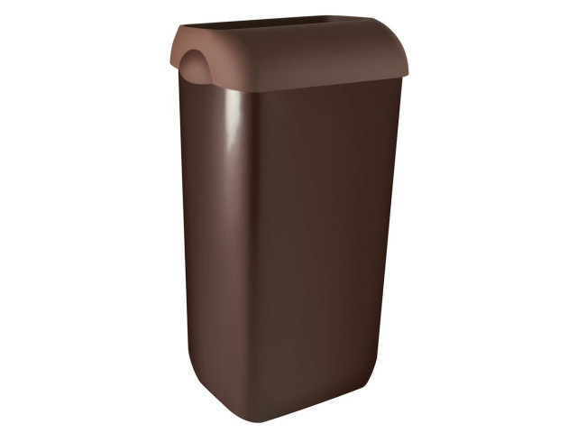 COLORED nástenný odpadkový kôš s vekom 23 l, ABS, hnedý