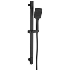 Sprchová súprava hranatá, posuvný držiak 680 mm, čierna matná