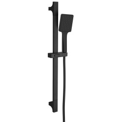 Sprchová súprava hranatá, posuvný držiak 680 mm, čierna matná