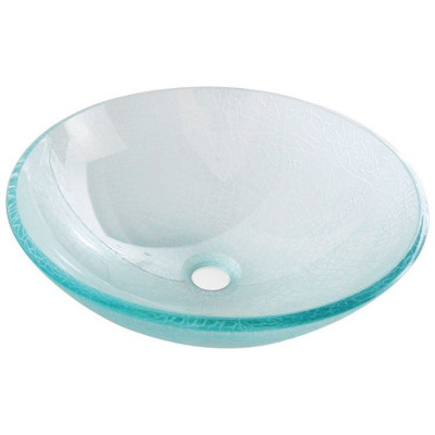 ICE sklenené umývadlo priemer 42 cm, číra s pieskovaním