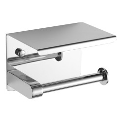 Držiak na toaletný papier s odkladacou policou, chróm