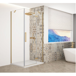 TRINITY GOLD MATT štvorcový sprchový kút 900x900mm, číre sklo, pravý