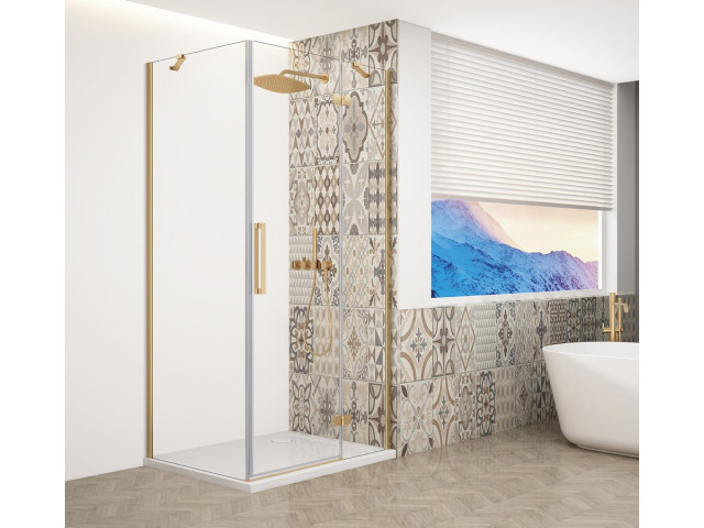 TRINITY GOLD MATT štvorcový sprchový kút 900x900mm, číre sklo, pravý