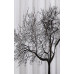 Sprchový záves 180x200cm, polyester, čierna / biela, strom