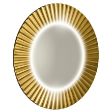 Okrúhle zrkadlo PRIDE s LED osvetlením v ráme ø 90 cm, zlaté