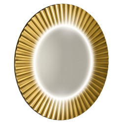 Okrúhle zrkadlo PRIDE s LED osvetlením v ráme ø 90 cm, zlaté