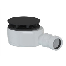 Kúpeľňový sifón, priemer 90 mm, DN40, nízky, čierny matný uzáver