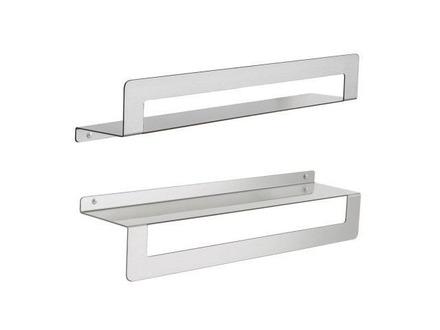 CLEO polička s držiakom na uteráky 500 mm, matná nerezová oceľ