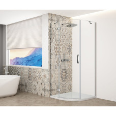 TRINITY CHROME štvrťkruhový sprchový kút 900x900 mm, číre sklo, ľavý