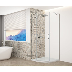 TRINITY CHROME štvrťkruhový sprchový kút 900x900 mm, číre sklo, ľavý