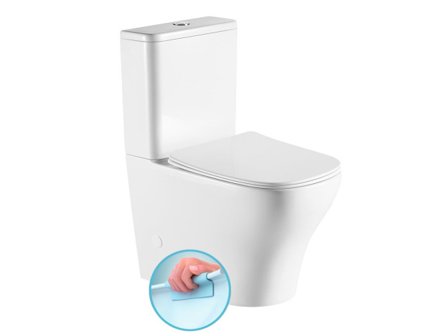 BELLO RIMLESS WC kombi, spodný/zadný odpad, biela