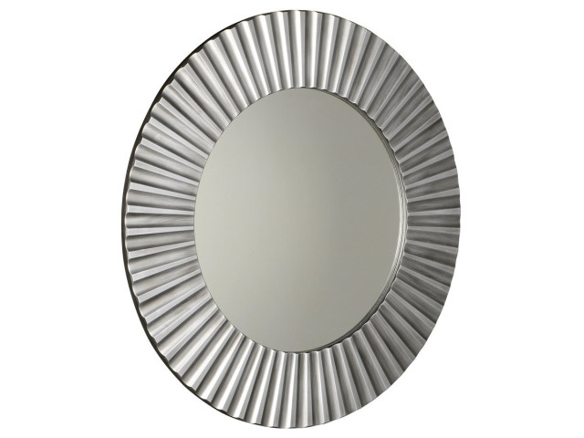 Okrúhle zrkadlo PRIDE v ráme ø 90 cm, strieborné