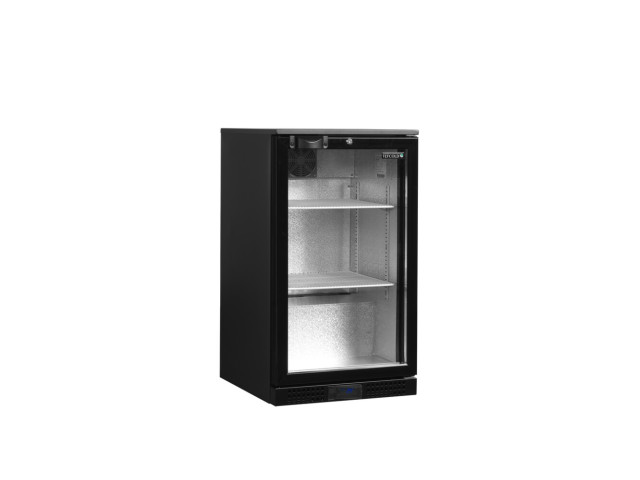 Sklenené výklopné dvere minibaru, čierne TEFCOLD DB106H