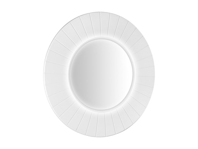 LUMIRO STRIP okrúhle zrkadlo s LED osvetlením v ráme ø 75 cm, matná biela