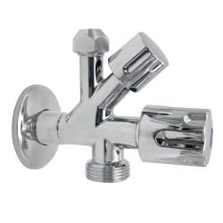 Kombinovaný ventil 1/2" x 3/4" x 3/8", chróm