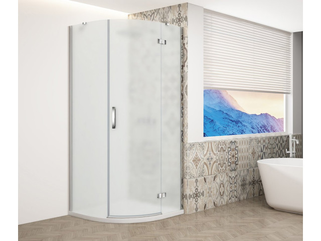 TRINITY CHROME štvrťkruhový sprchový kút 900x900 mm, matné sklo, pravý