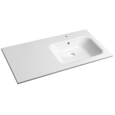 Umývadlo ARECA, liaty mramor, 101x51,5cm, pravé, biele