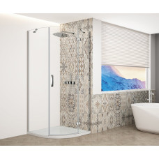 TRINITY CHROME štvrťkruhový sprchový kút 900x900 mm, číre sklo, pravý