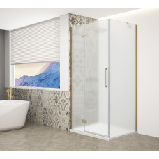 Štvorcový sprchový kút TRINITY GOLD MATT 800x800 mm, matné sklo, ľavý