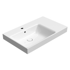 Keramická umývadlová doska NUBES 80x50cm, s policou na pravej strane, biela ExtraGlaze Keramická umývadlová doska NUBES 80x50cm, s policou na pravej strane, biela ExtraGlaze