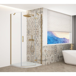 TRINITY GOLD MATT štvrťkruhový sprchový kút 900x900 mm, číre sklo, pravý