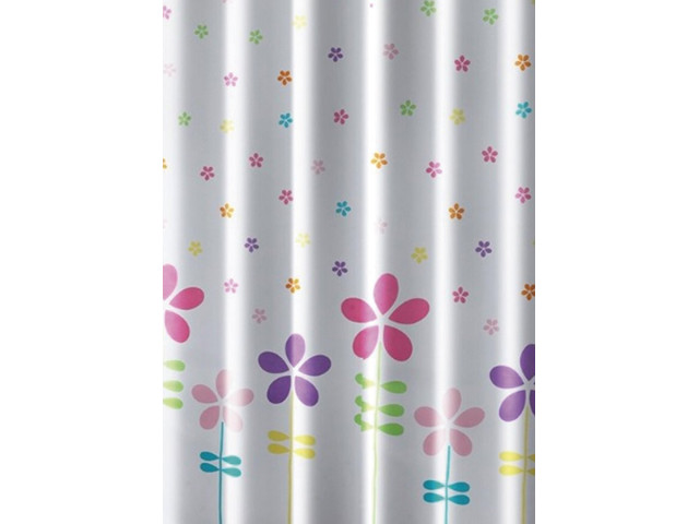 Sprchový záves 180x180cm, polyester, kvetovaný farebný