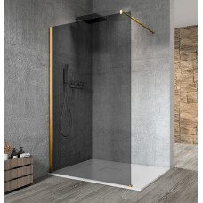 VARIO GOLD MATT jednodielna sprchová zástena na inštaláciu k stene, dymové sklo, 1000 mm