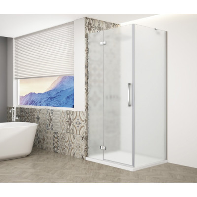 TRINITY CHROME štvorcový sprchový kút 900x900 mm, matné sklo, ľavý