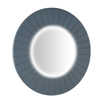 LUMIRO STRIP okrúhle zrkadlo s LED osvetlením v ráme ø 75 cm, sienna