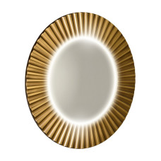 Okrúhle zrkadlo PRIDE s LED osvetlením v ráme ø 75 cm, bronz