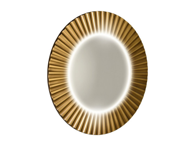 Okrúhle zrkadlo PRIDE s LED osvetlením v ráme ø 75 cm, bronz