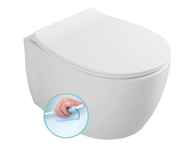 SENTIMENTI závesná WC misa, Rimless, 51x36 cm, biela (smartFixPlus)