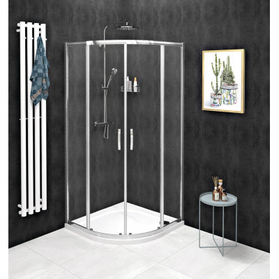 SIGMA SIMPLY štvrťkruhová sprchová zástena 900x900 mm, R550, číre sklo