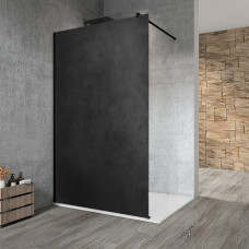 VARIO BLACK jednodielna sprchová zástena na inštaláciu k stene, doska HPL Kara, 800 mm
