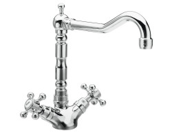 ANTEA stojánková drezová batéria s retro hubicou, chróm