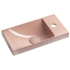 Betónové umývadlo AGOS 40 x 22 cm, ľavé/pravé, ružové pololesklé