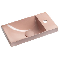 Betónové umývadlo AGOS 40 x 22 cm, ľavé/pravé, ružové pololesklé Betónové umývadlo AGOS 40 x 22 cm, ľavé/pravé, ružové pololesklé