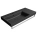 Keramická umývadlová doska NUBES 100x50cm, s policou na pravej strane, matná čierna