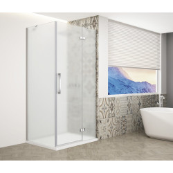 TRINITY CHROME štvorcový sprchový kút 800x800 mm, matné sklo, pravý